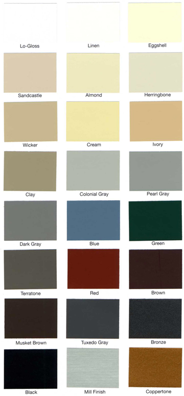 Seamless Gutter Color Chart